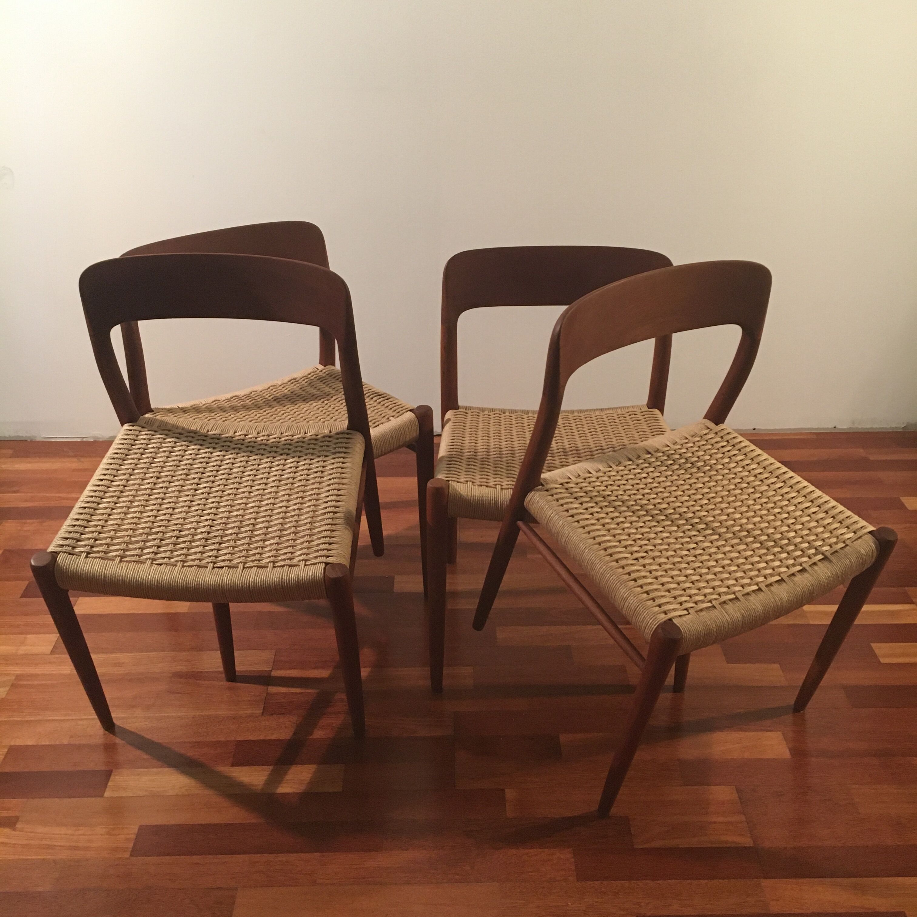 No.75 chairs & table by Niels Otto Muller for J.L. Mollers, 1950s