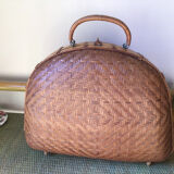 Valise en osier demi lune