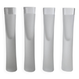 Transparent Murano Glass Liqueur Glasses - Set of 4, Ice-Effect, Heavy Tubular Design, Italy 1980s