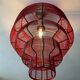 Vintage metal cage chandelier from the 80s