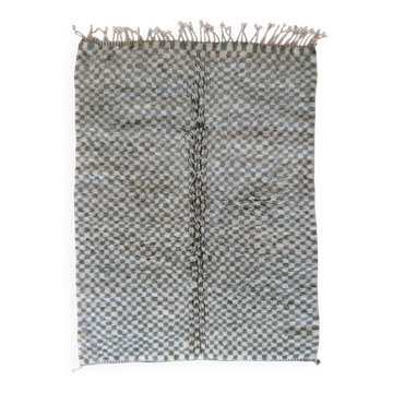 Tapis Vert Sauge à Damier Beni Mrirt - 276 x 179 cm