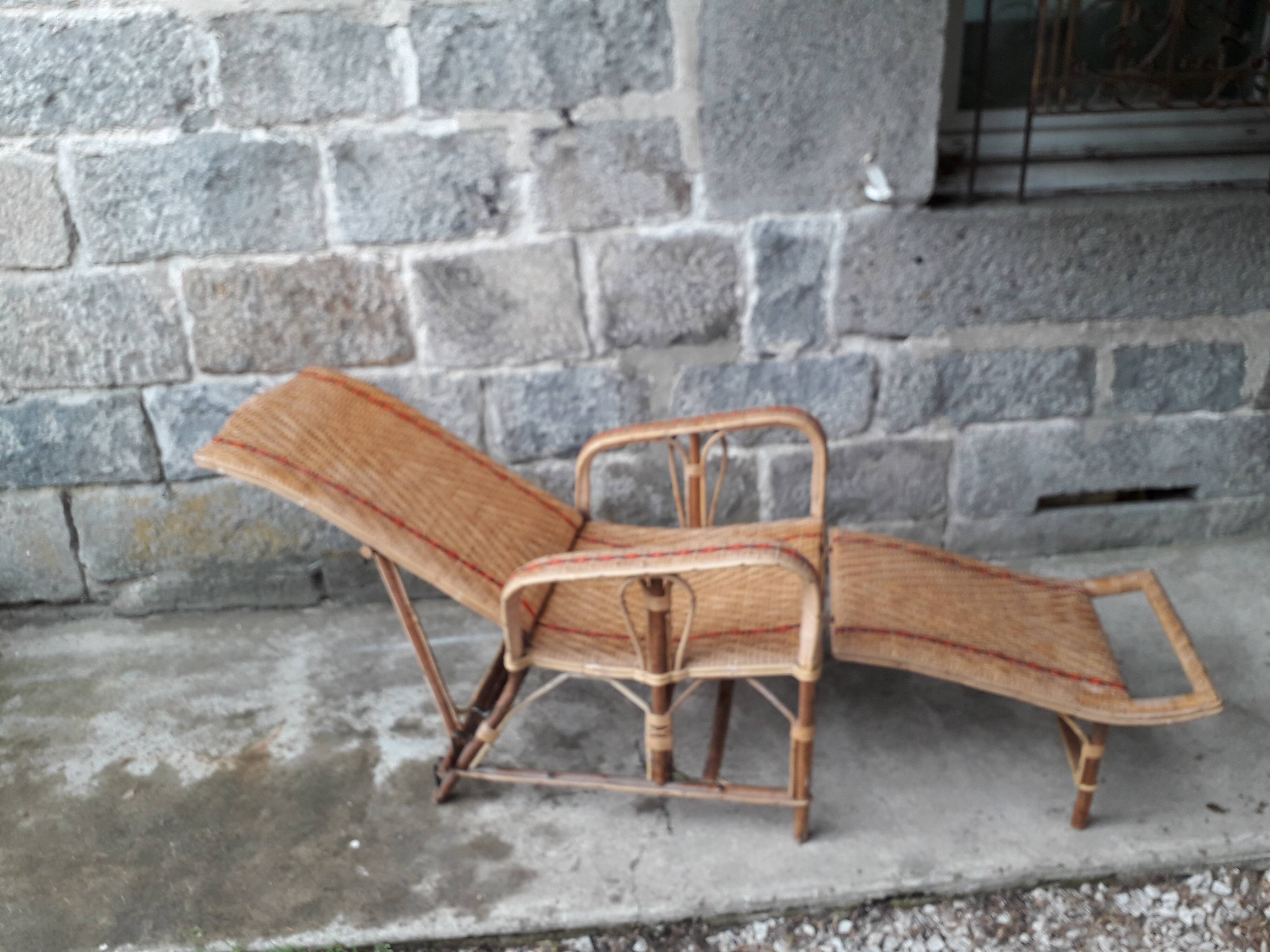 Rattan long chair