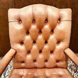 English Chesterfield Salmon color President Chair Office chair