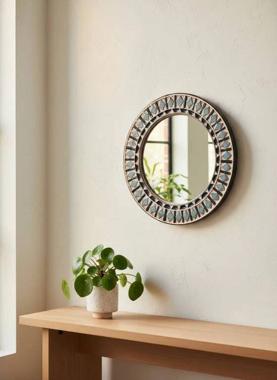 Miroir en céramique Roland Zobel 1960