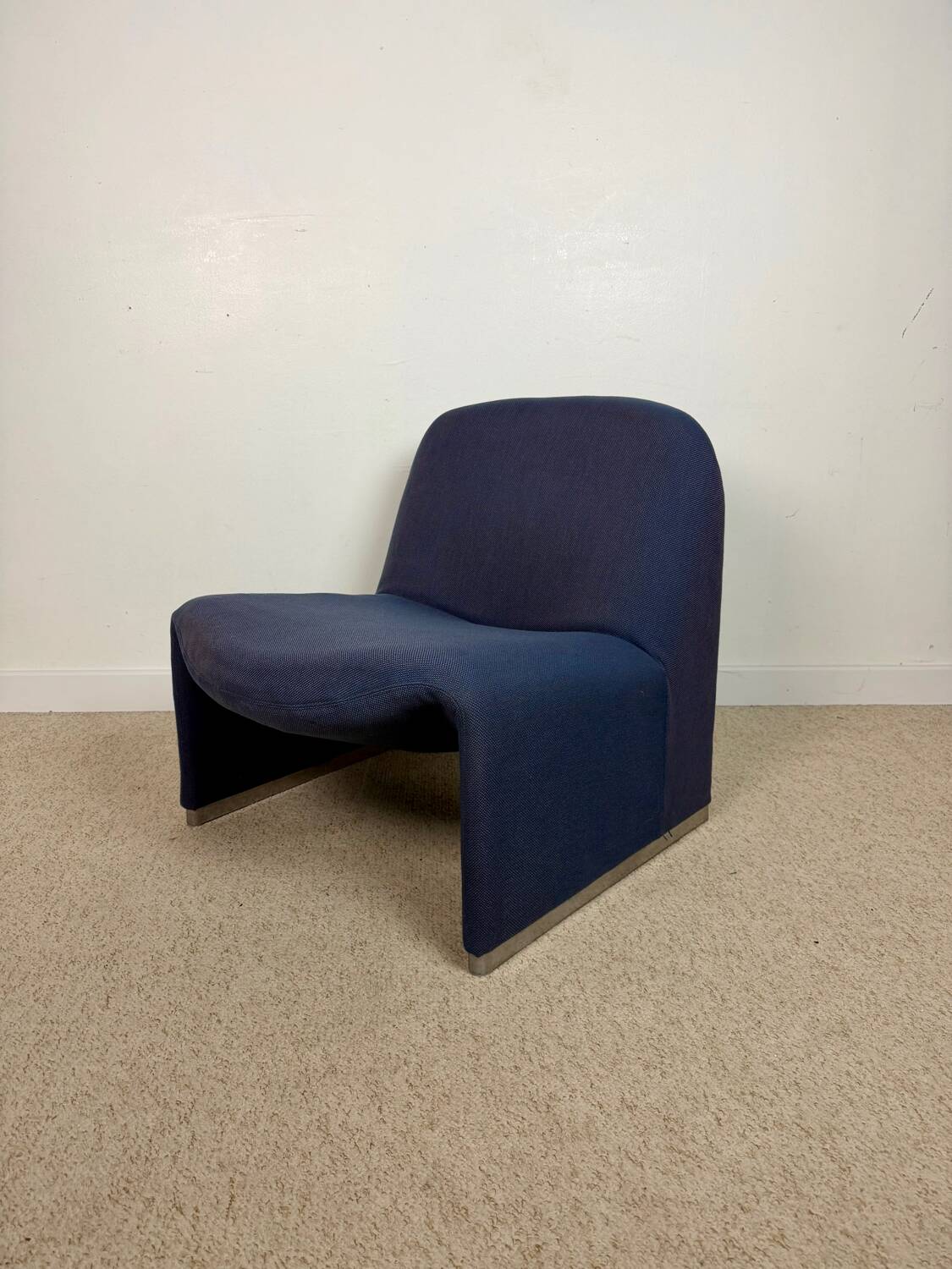 Alky armchair in blue fabric by Giancarlo Piretti for Anonima Castelli
