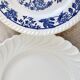 4 mismatched vintage porcelain and earthenware flat plates Marina set
