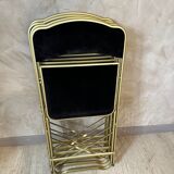 4 velvet and brass chairs