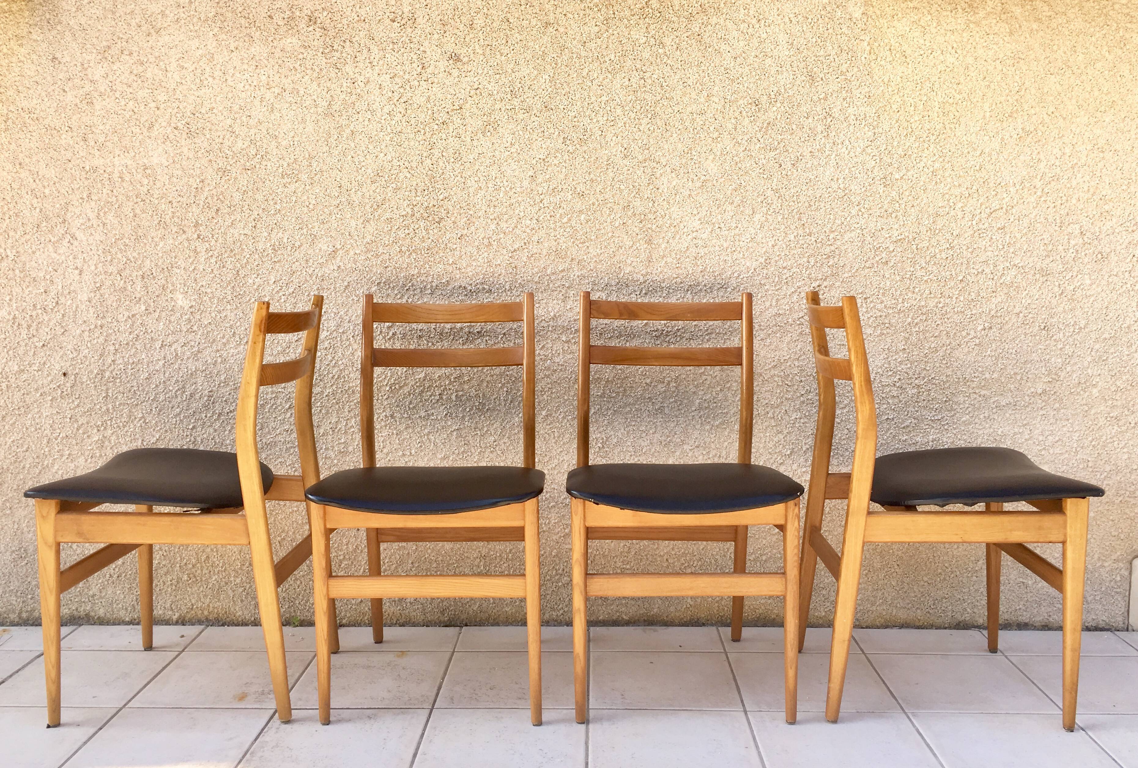 Set of 4 chairs vintage Scandinavian