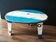 Vintage coffee table made from industrial drum metal.