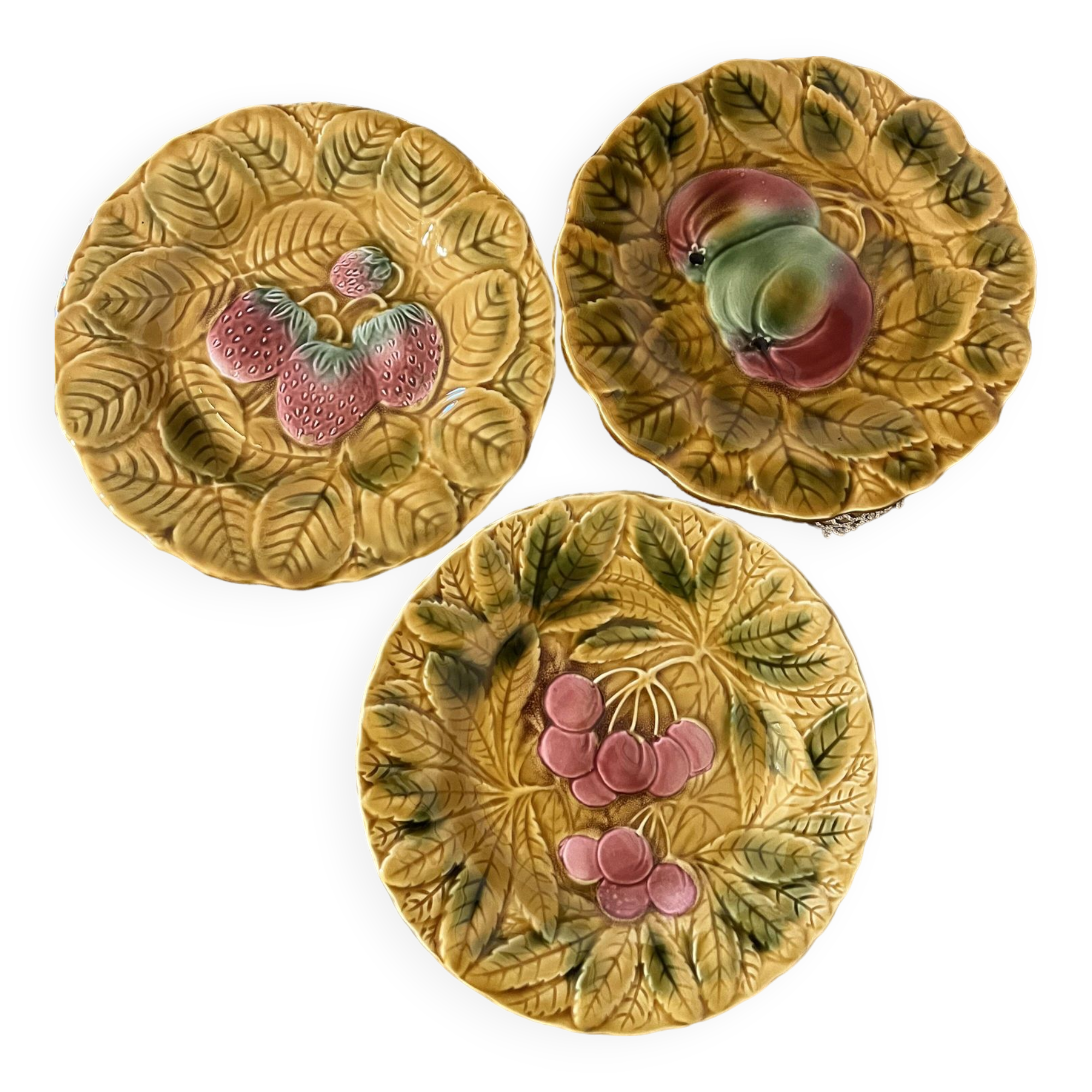 Set of 3 Sarreguemines slushie dessert plates
