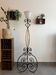 Vintage floor lamp in wrought iron and opaline.