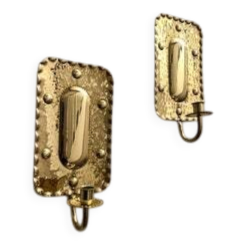 Mid-Century Brass Wall Sconces by A. Eriksson Linberg, Sweden