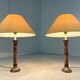 Set of 2 large marble table lamps 1970's