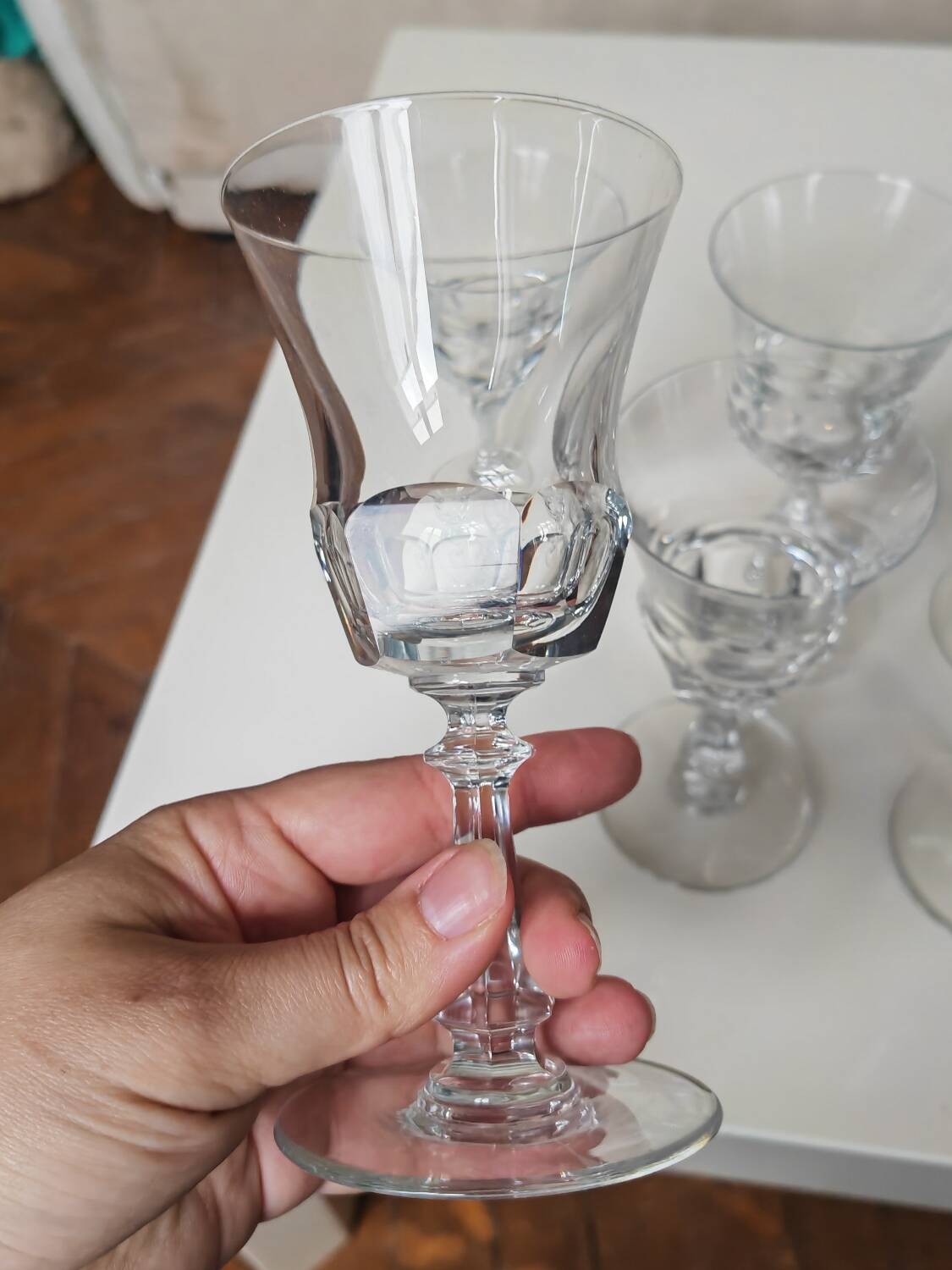6 verres Val Saint Lambert - vin blanc