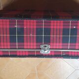 Vintage suitcase covered with scottish fabrics