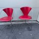 Pair of Linda chairs by Arrben in red leather