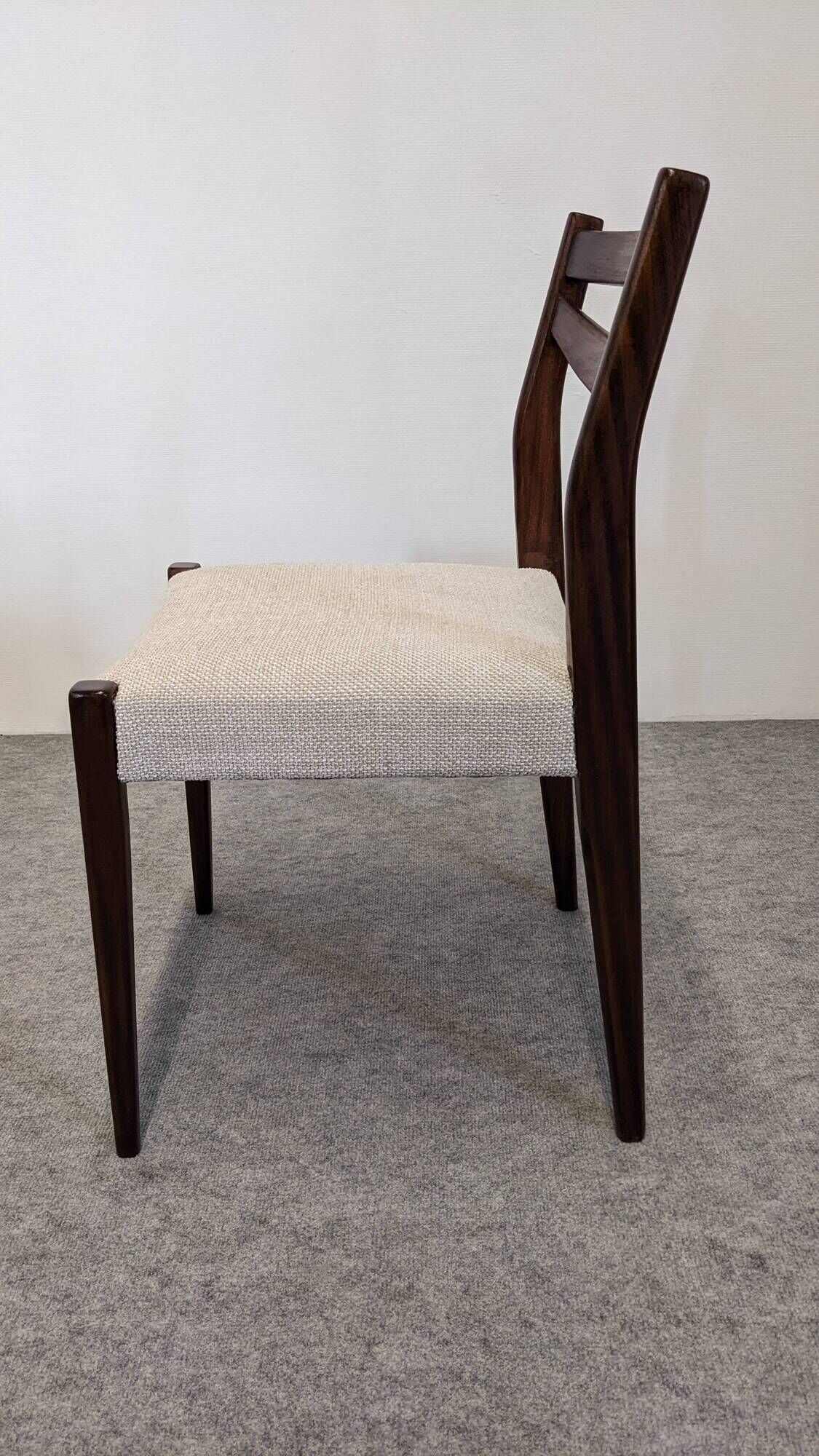 Set of 6 Scandinavian style teak chairs, France circa 1970.