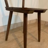 Set of 6 brutalist wooden chairs