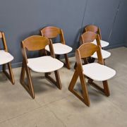 Vintage brutalist dining chairs, set of 6 - 1960s