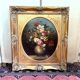 Tableau huile sur toile XXème : nature morte aux fleurs