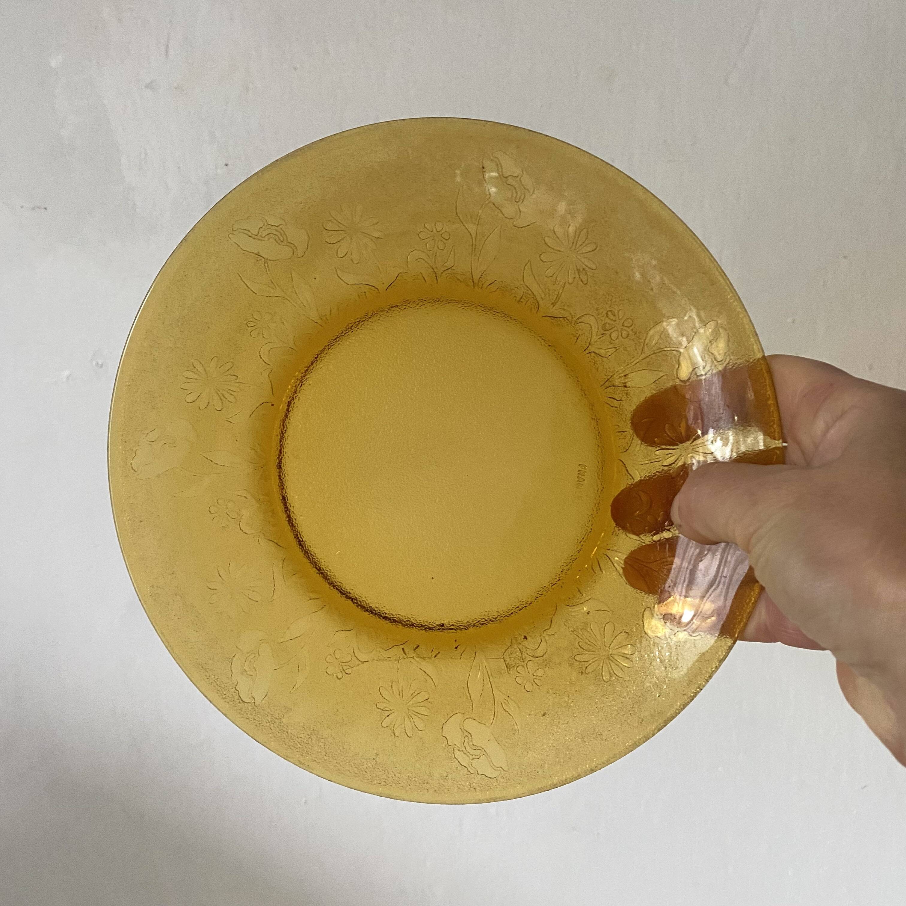 Amber GLASS PLATES 70s