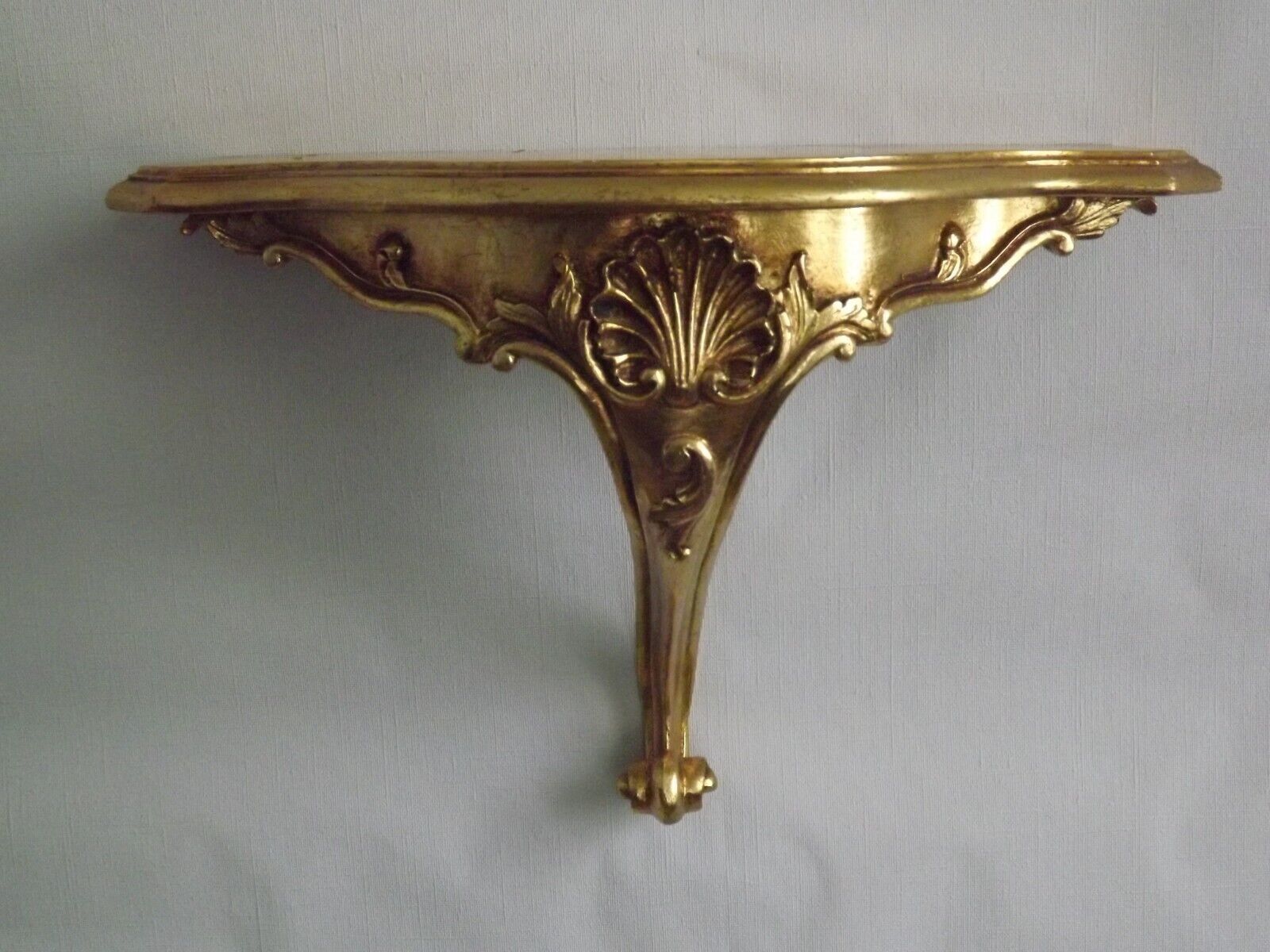 French vintage regency style gold resin half round console wall table 4022
