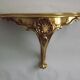 French vintage regency style gold resin half round console wall table 4022