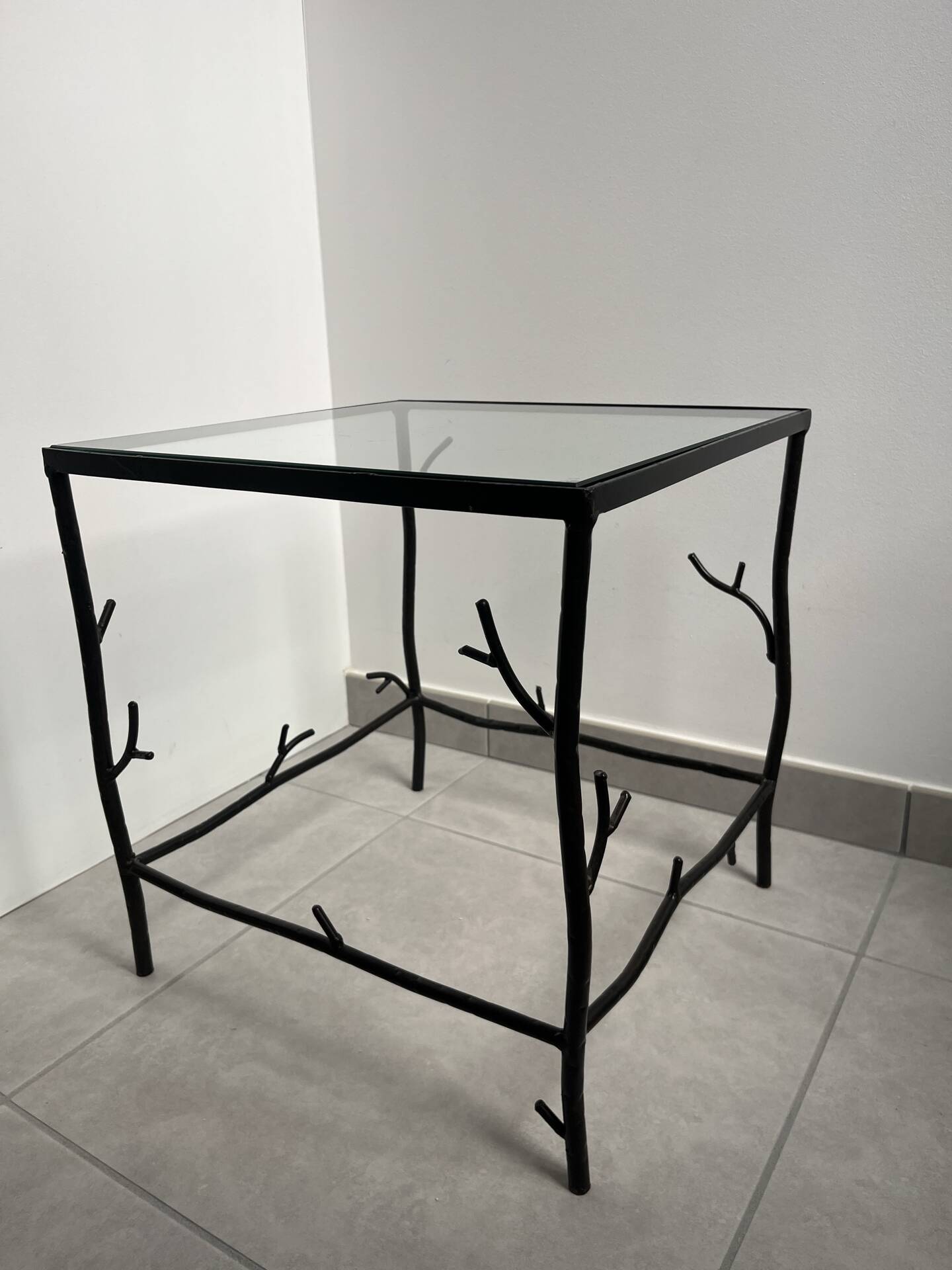 Wrought iron side table "branching"