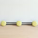 Wall doorpiece three black metal and yellow sheet metal