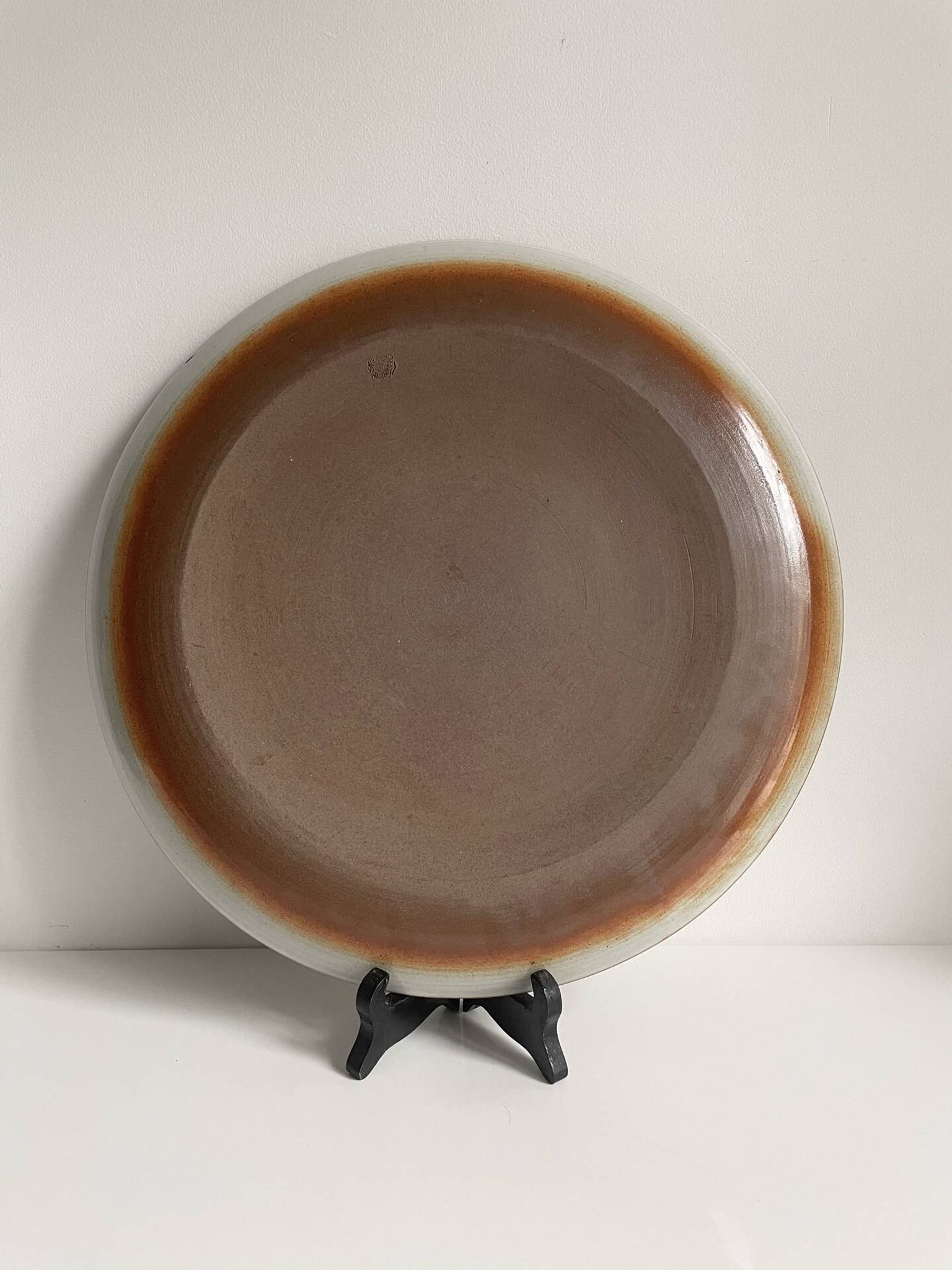 Glazed stoneware dish – France, mid-20th century