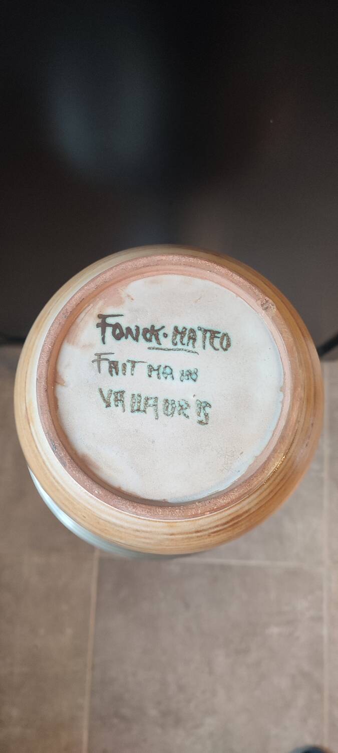 Large Vallauris vase signed by Jacques Fonck and Jean Matéo, 1950s.