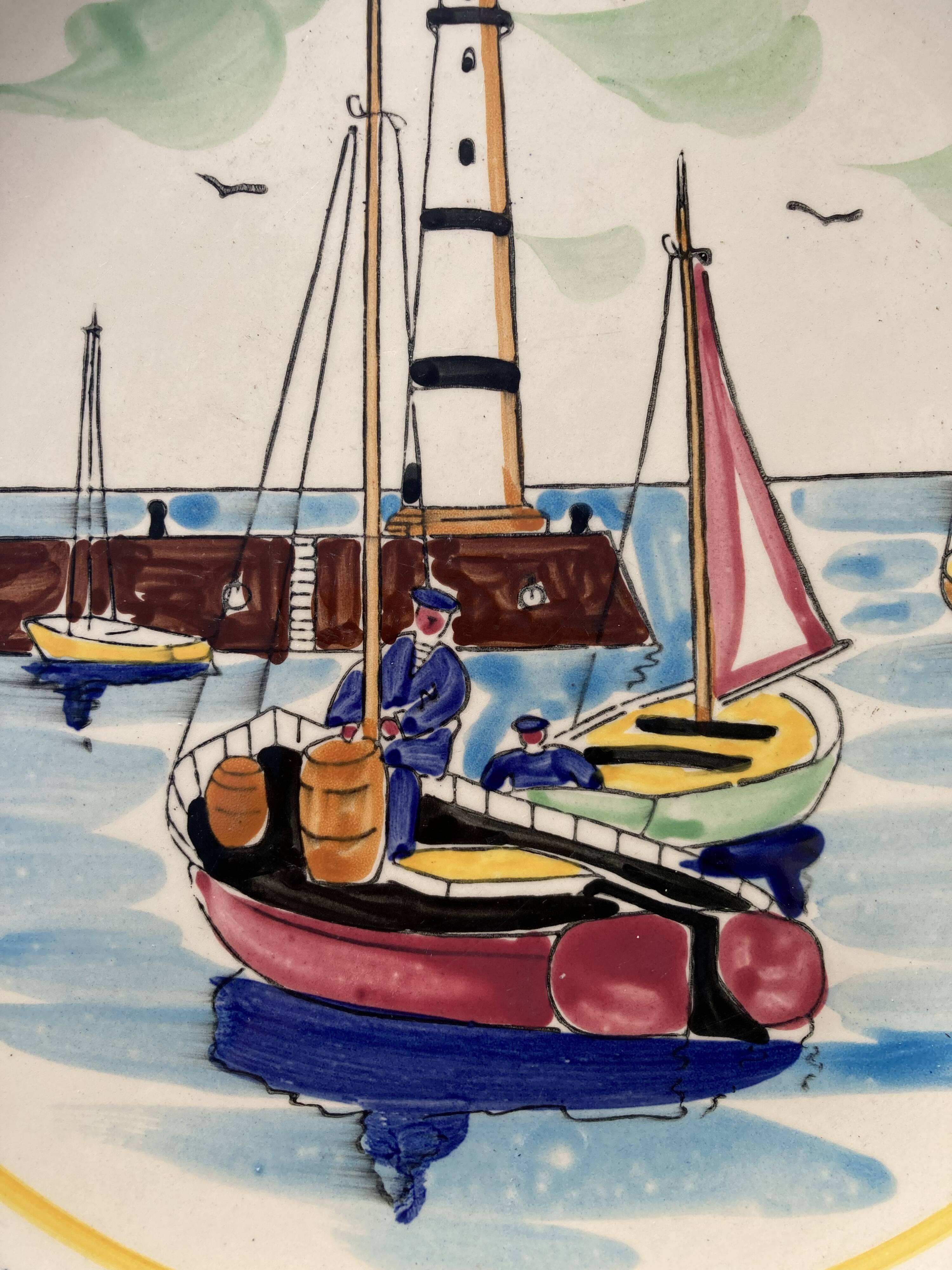 Quimper de Bretagne decorative plates with vintage characters