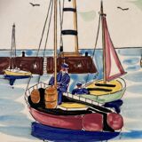 Quimper de Bretagne decorative plates with vintage characters