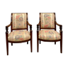 Pair of Mahogany Armchairs Return from Egypt Jacob Period Consulate Late Eighteenth