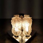 Vintage design Ice glass Flush Mount ceiling lamp 'Ice cubes'