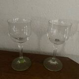 2 footed tulip glasses in crystal from the 1960s.