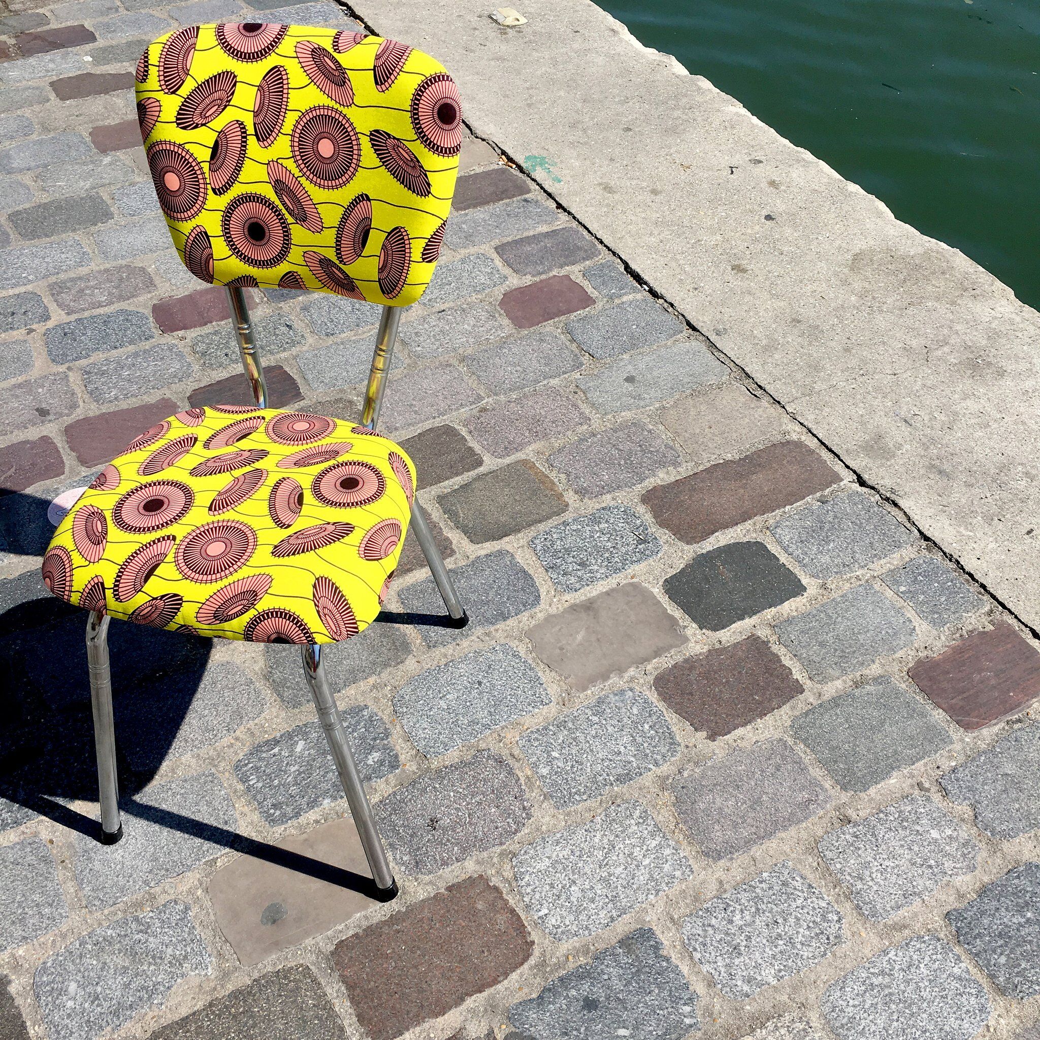 Re upholstered vintage chair - Danielle