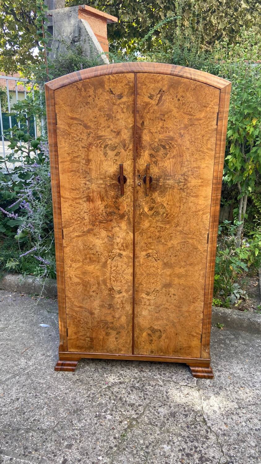 Small Art Deco cabinet 1930 in elm burl