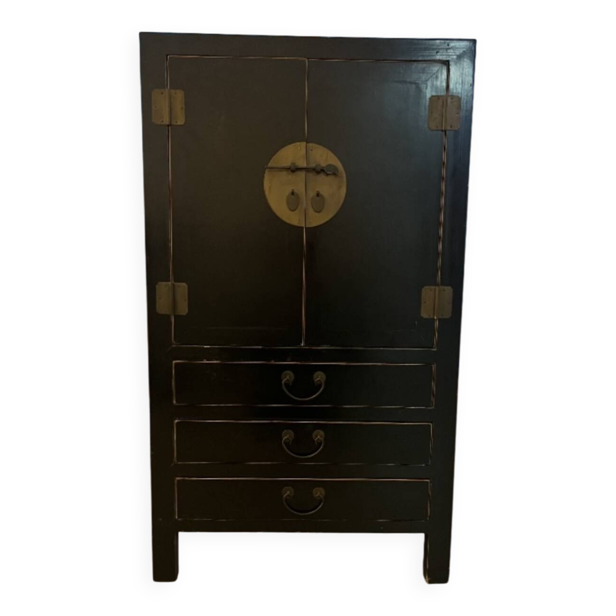 Armoire d’inspiration asiatique en bois laqué noir