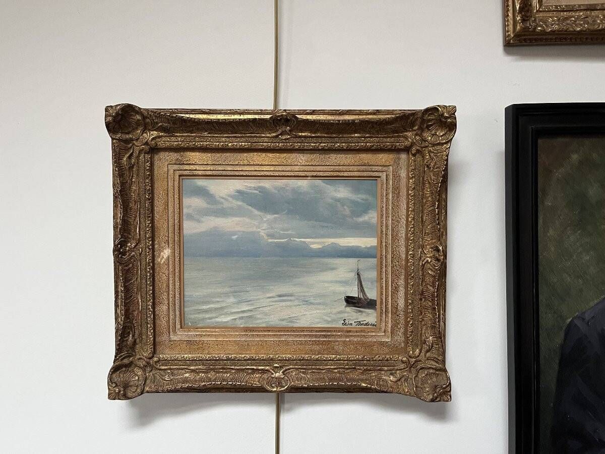 Léon Frédéric (1856-1940) Seascape, Heyst, oil on canvas signed