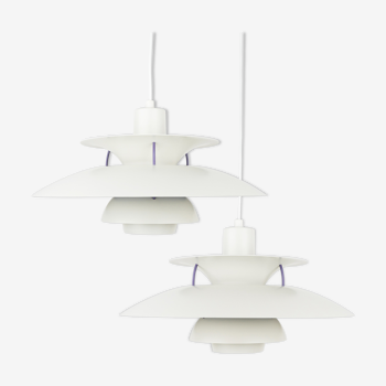Paire de suspensions danoises PH 5 de Poul Henningsen, Louis Poulsen, 1958