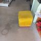 60s/70s furry pouf stool