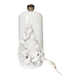 Shell lamp base, Italian ceramic