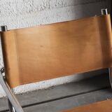 Set of 4 tubular dining chairs in Bauhaus style, in the manner of Marcel Breuer, 1970s