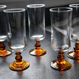 Verres à champagne pied ambré
