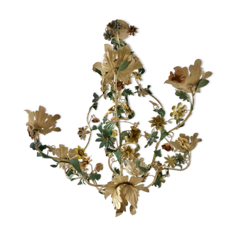 Painted metal floral chandelier