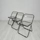 Ensemble de 3 chaises pliantes vintage Plia des années 1960 par Giancarlo Piretti pour Anonima
