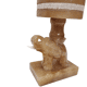 Vintage alabaster table lamp with elephant 1960s