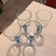 Set of 4 cobalt blue wine glasses - Progression pattern - Gibson - Perfect