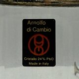 Arnolfo Di Cambio Vintage Ice Bucket in Crystal and Metal, 1980s